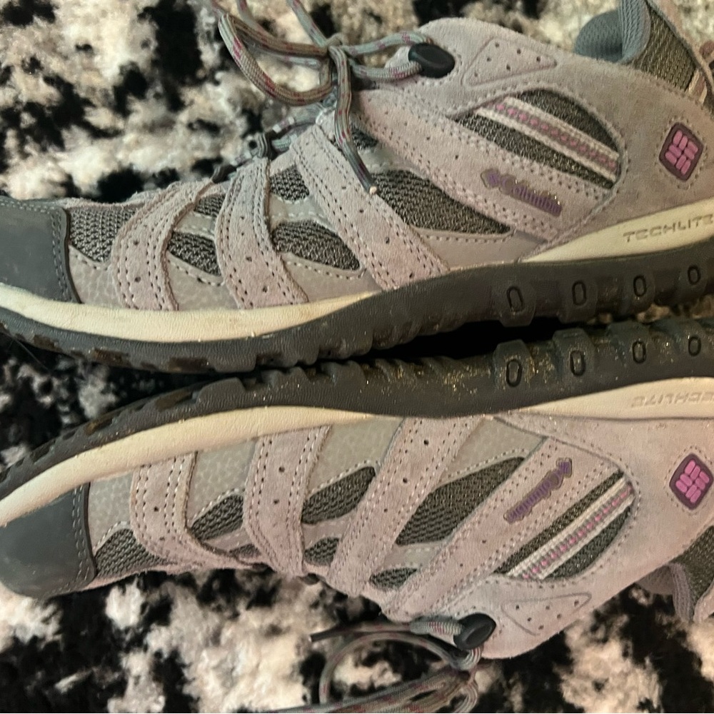 Columbia Gray and Purple Hiking Shoes Women’s Size 8